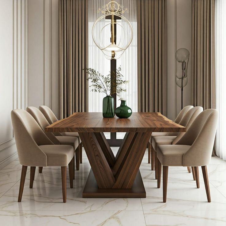 Horizon Walnut Dining Set 8 chairs Homzy