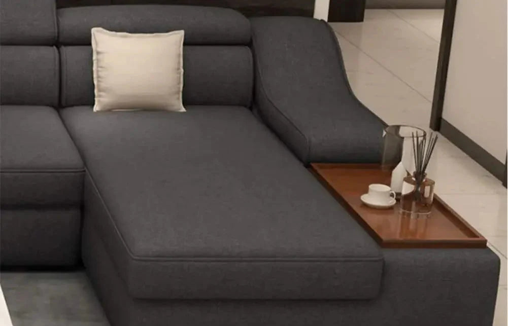 Amna L Shape Sofa + 3 Free Cushions - Homzy