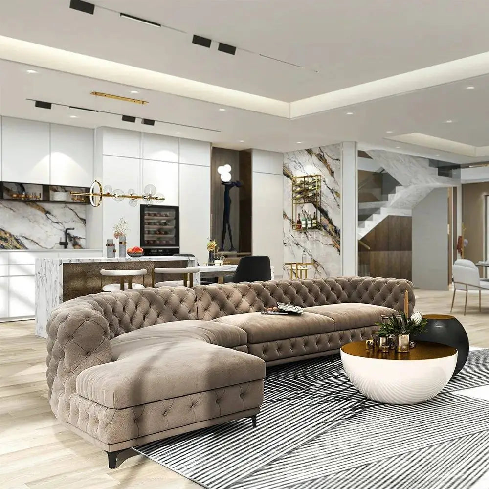 Ferdane L Shape Sofa + 3 Free Cushions - Homzy