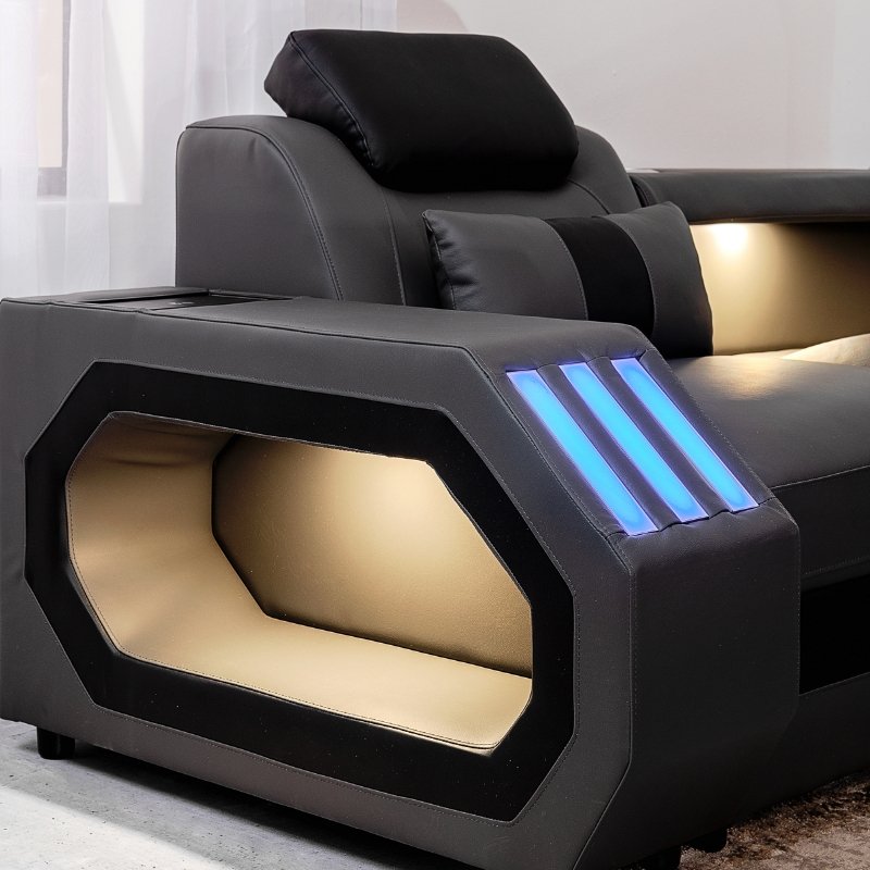 Black Modular Sectional Sofa - Homzy