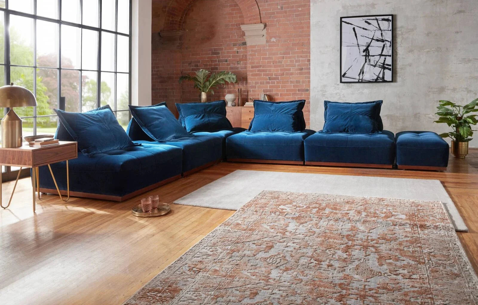 Miguel L Shape Sofa + 3 Free Cushions - Homzy