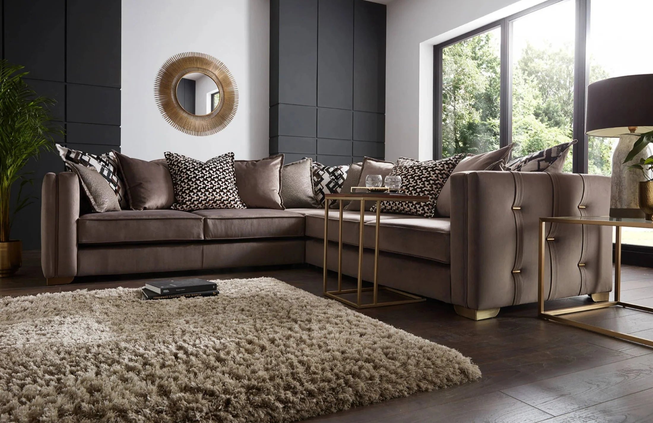 Pamela L Shape Sofa + 3 Free Cushions - Homzy