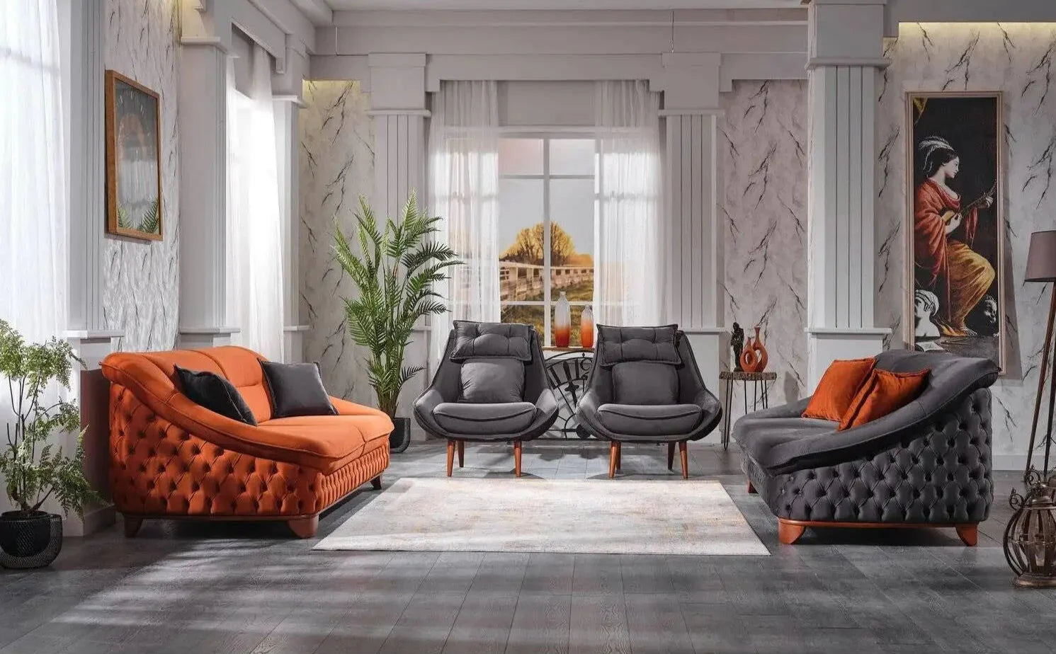 Rogers Living Room Set + 3 Free Cushions - Homzy