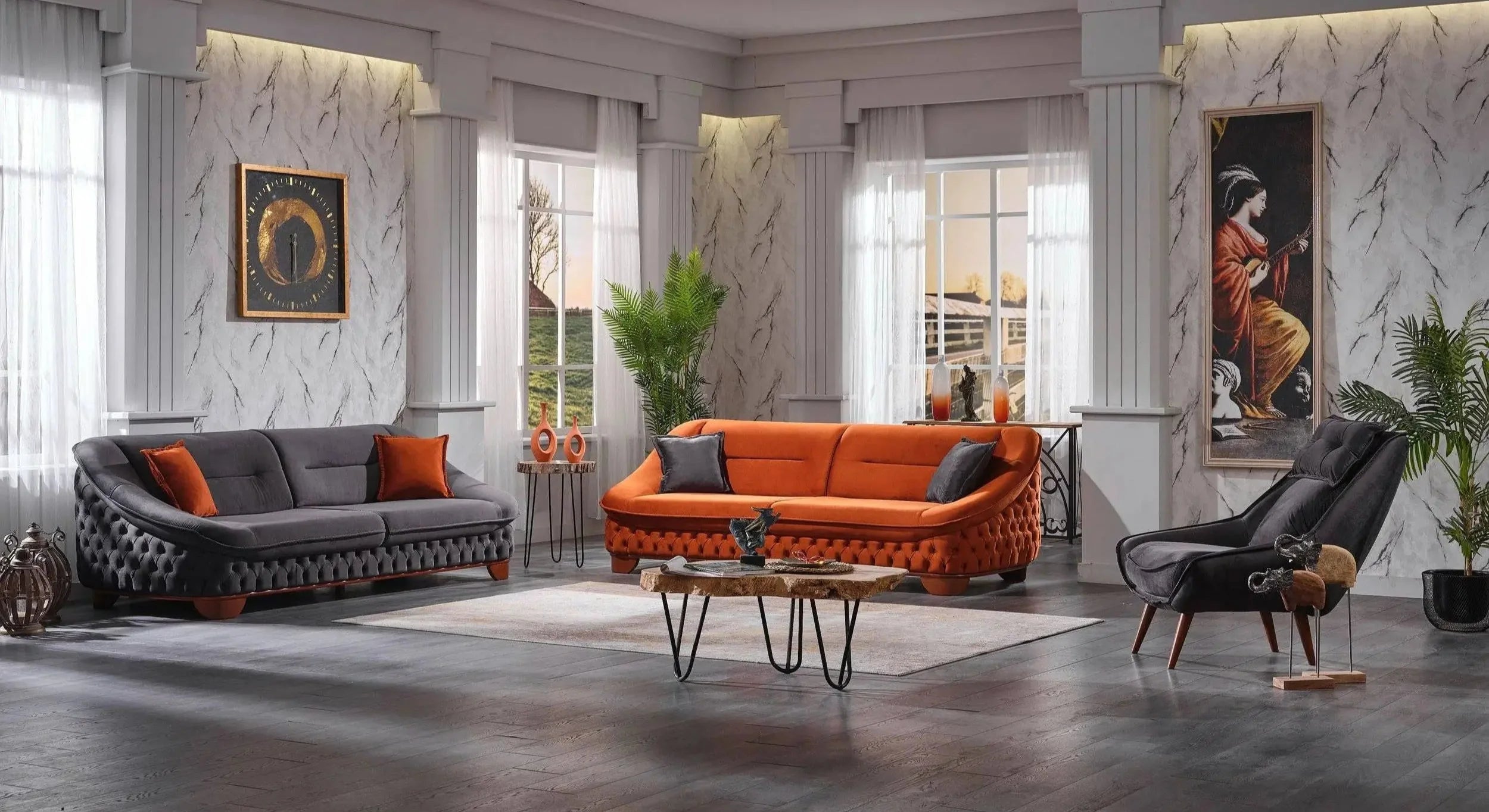Rogers Living Room Set + 3 Free Cushions - Homzy
