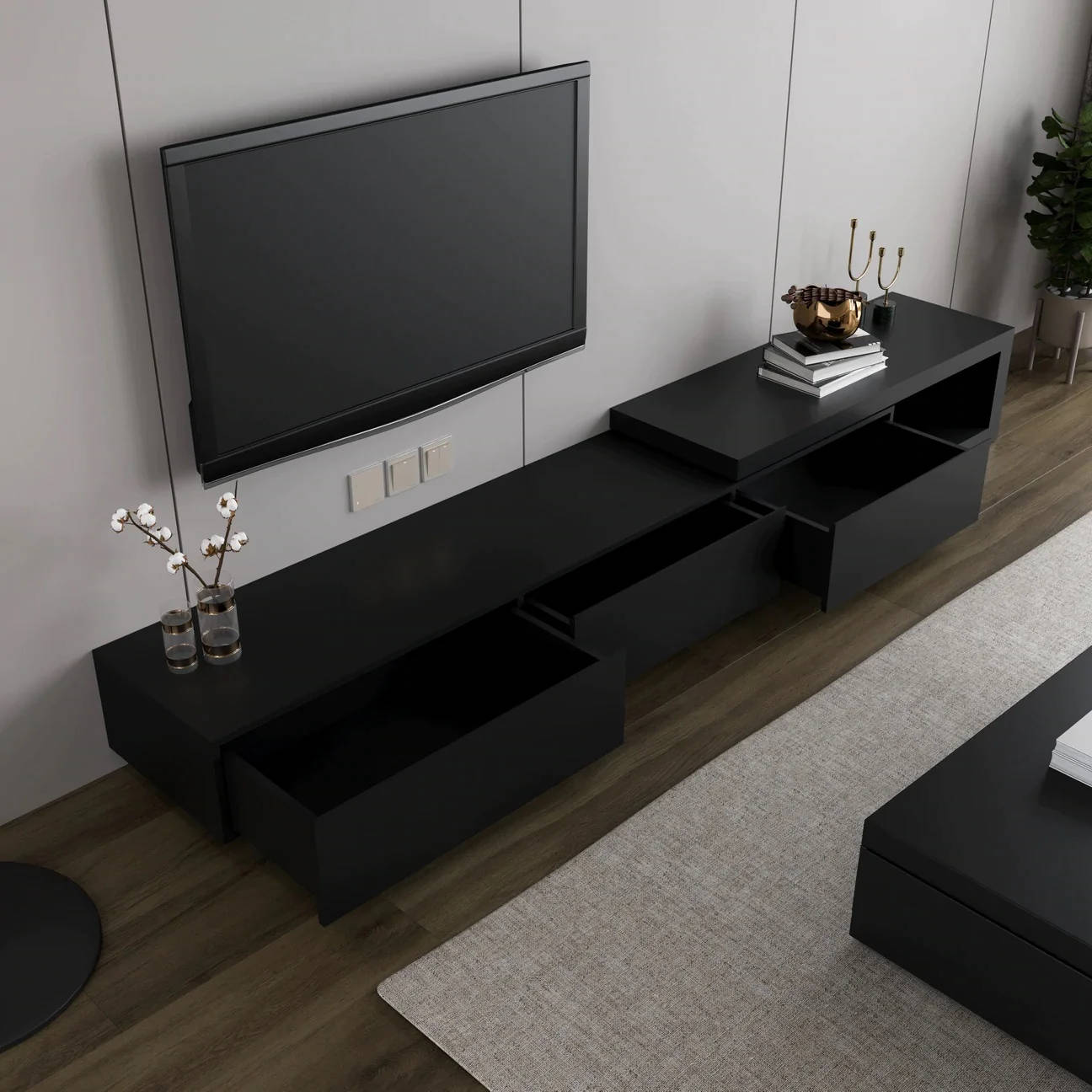 Tracy TV Stand and Coffee Table Lounge Set - Homzy