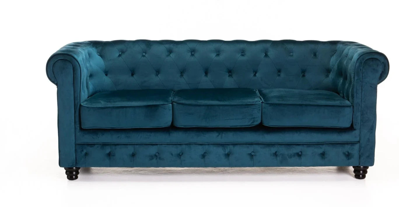 Velvet 3 seater Chesterfield - Homzy