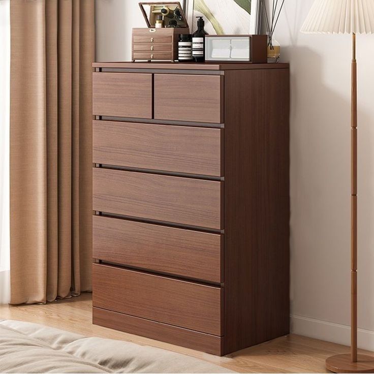 Walnut Horizon 6-Drawer Chest - Homzy