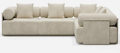 110" 5-Piece Moduler white velvet L-Shaped sectional sofa - Homzy