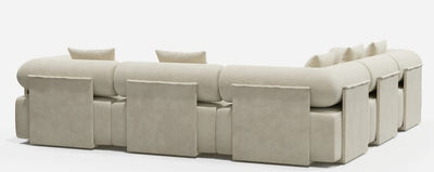 110" 5-Piece Moduler white velvet L-Shaped sectional sofa - Homzy