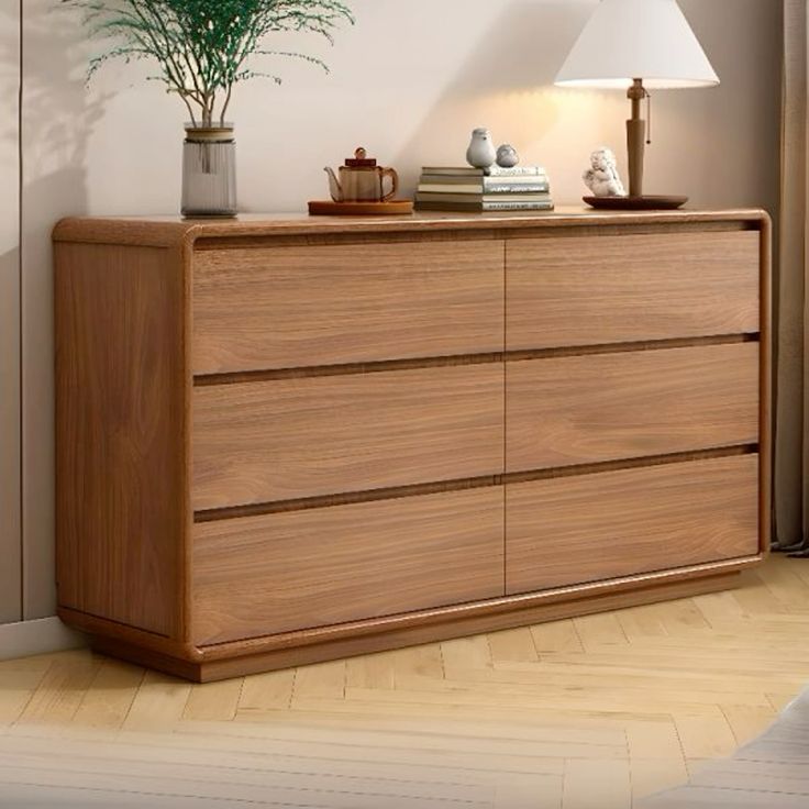 Milano Walnut 6-Drawer Dresser