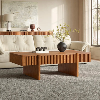 🌿 Homzy “Sabina Flute” Coffee Table - Homzy