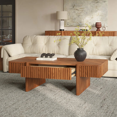 🌿 Homzy “Sabina Flute” Coffee Table - Homzy