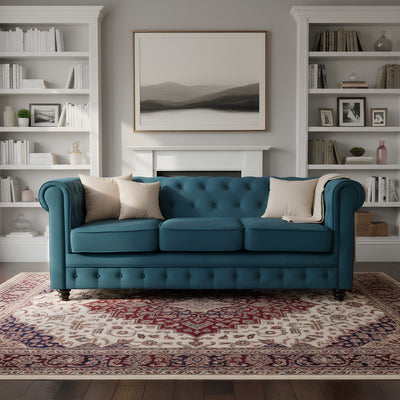 Velvet 3 seater Chesterfield