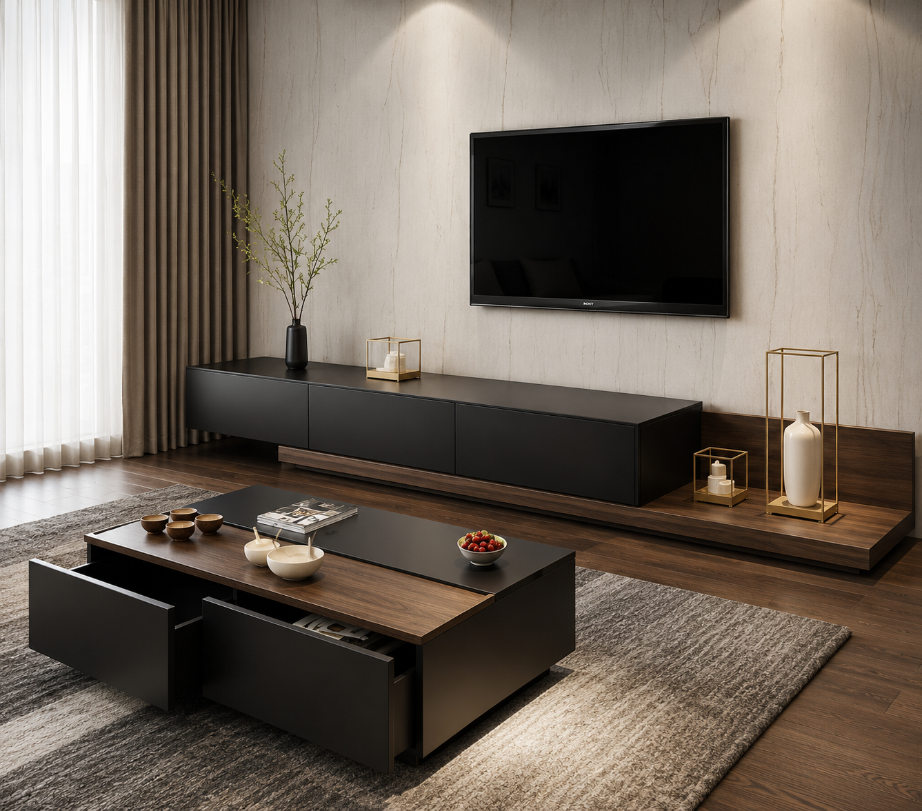 Cloudi Set of TV Unit and Coffee Table