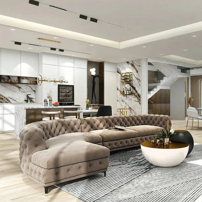 Ferdane L Shape Sofa + 3 Free Cushions - Homzy