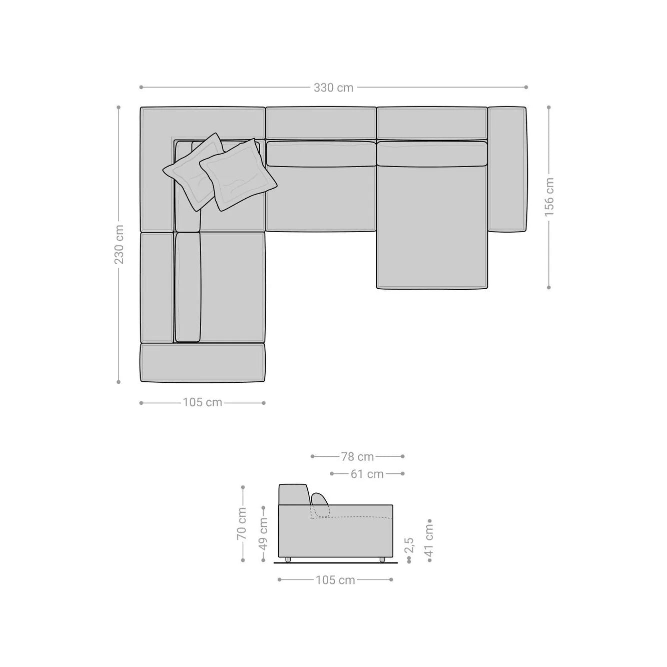 Naomi Sofa U Shape - DSGF186 - Homzy