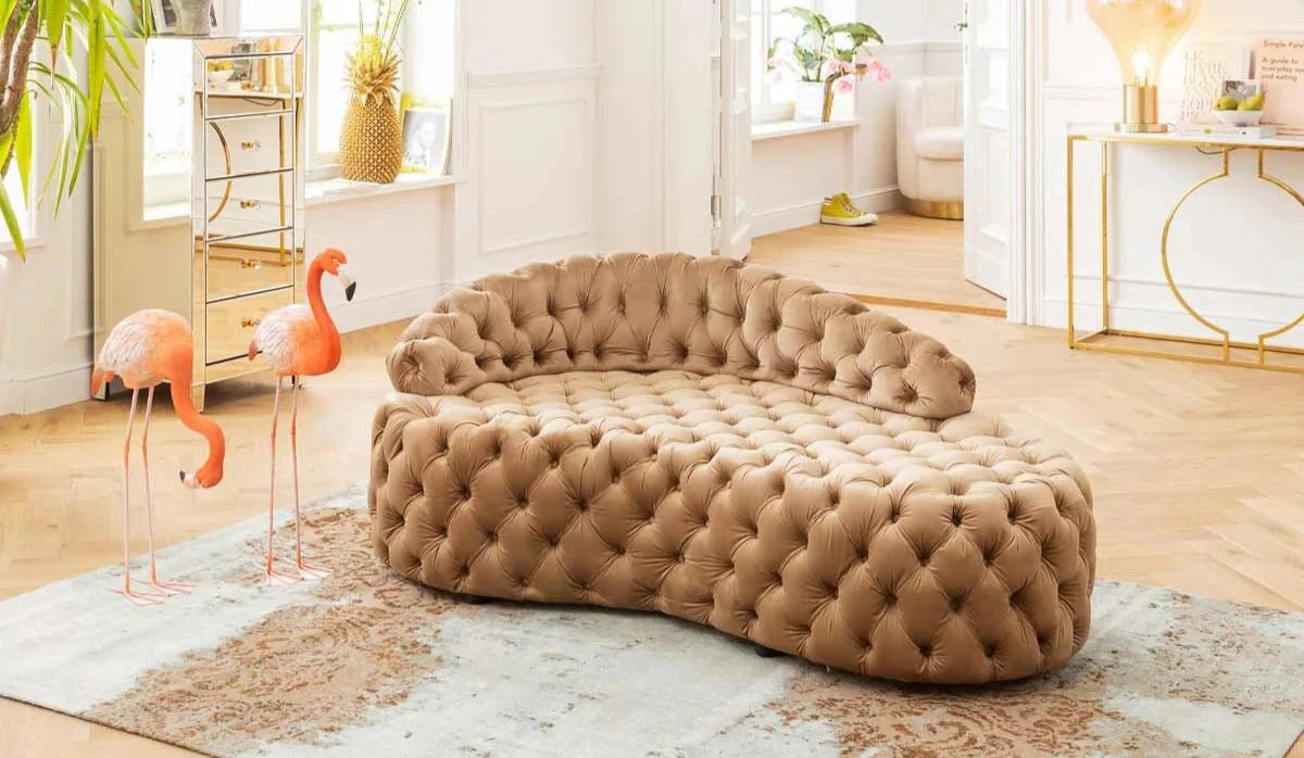 Santa Barbara Velvet Sofa,Beige