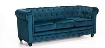 Velvet 3 seater Chesterfield