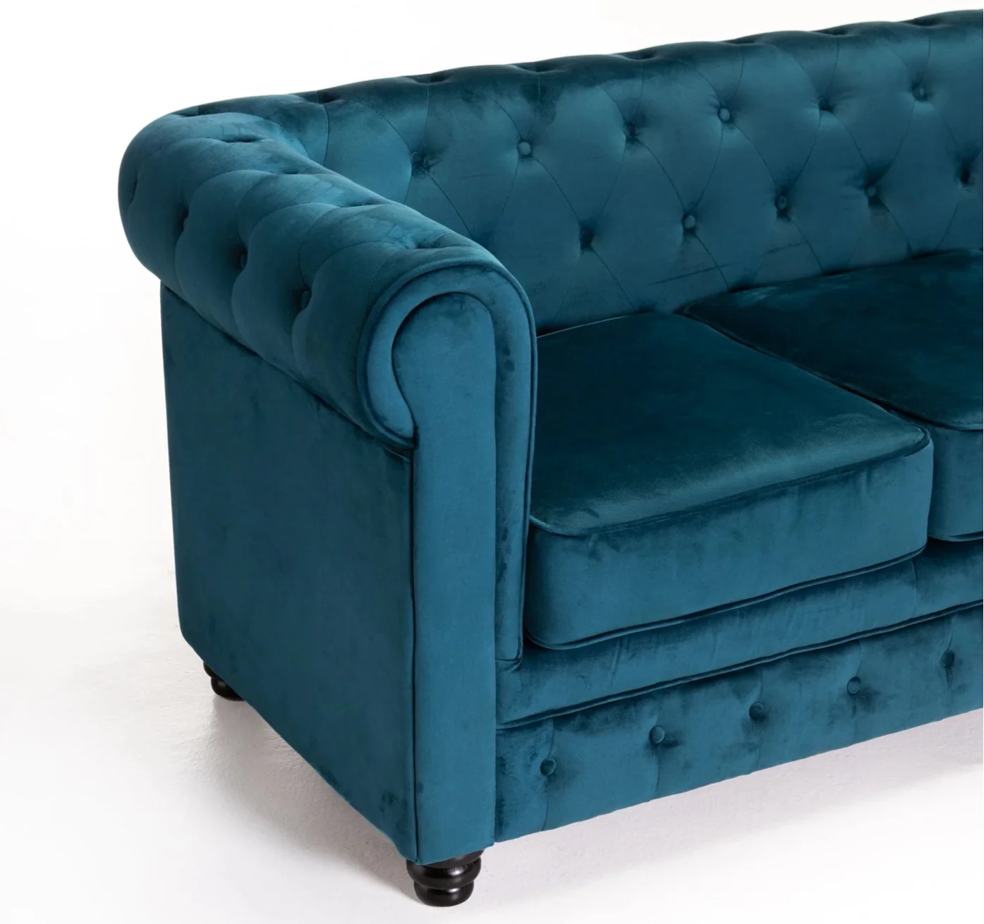 Velvet 3 seater Chesterfield