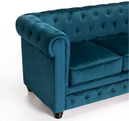 Velvet 3 seater Chesterfield